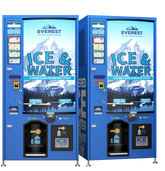 Two Everest Summit ice and water machines side-by-side